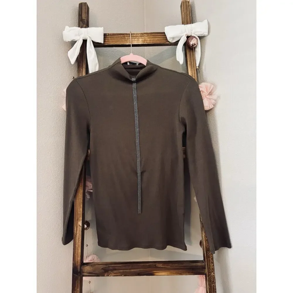 Brunello Cucinelli Long Sleeve Top Size M EUC Made in Italy Old Money - Picture 4 of 9